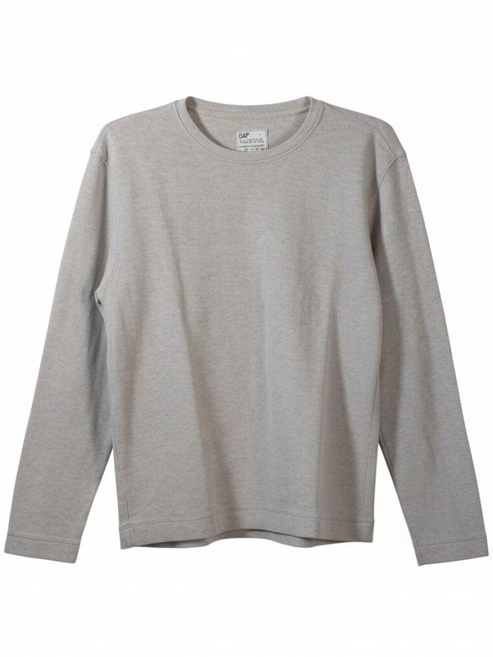 GAP Men’s Large Beige Long Sleeve Crewneck Shirt 100% Cotton Casual Basic Tee